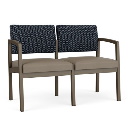 Lesro Lenox 2 Seat Tandem Seating W/ No Center Arm, 43.5 in W 24.5 in L 32 in H LS2101